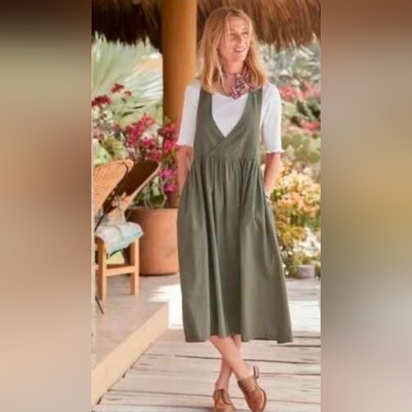 Shanty Cooperative Olive Green Midi Dress - Picture 1 of 2